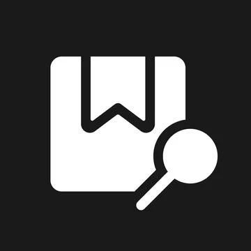 Find parcel dark mode glyph ui icon Stock Illustration