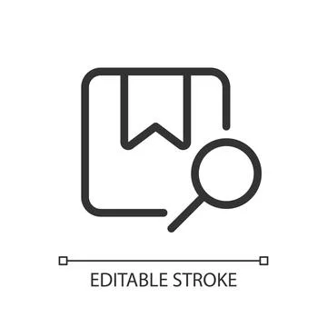 Find parcel pixel perfect linear ui icon Stock Illustration