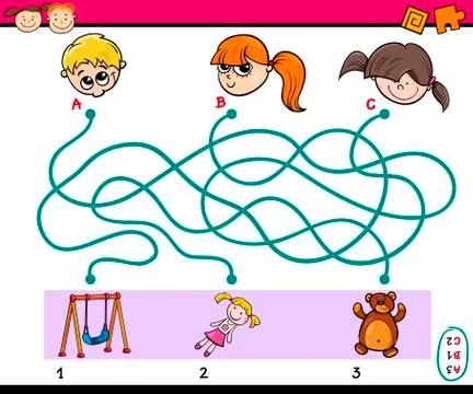 Find path task for children Illustrazione stock