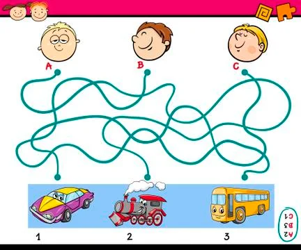 Find path task for children Illustrazione stock