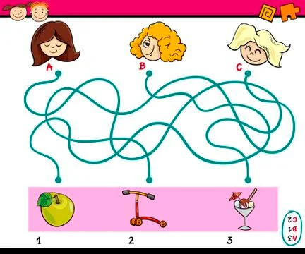 Find path task for children Illustrazione stock
