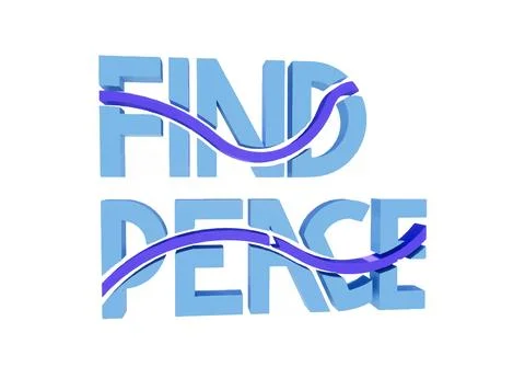 Find Peace Text 3D Rendering Typography Graffiti Logo Symbol, suitable for .. Stock Illustration