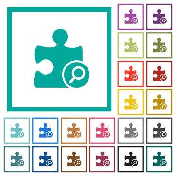 Find plugin flat color icons with quadrant frames Stock Illustration