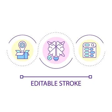 Find problem solving loop concept icon Stock Illustration