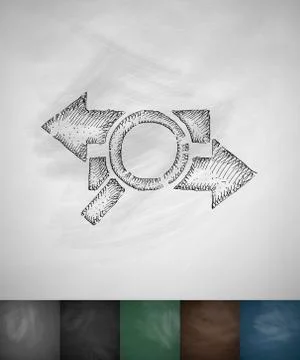 Find replace icon. Hand drawn vector illustration Stock Illustration