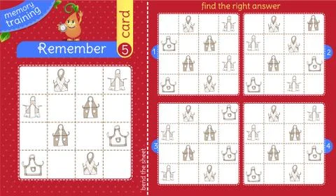 Find the right answer memory kitchen aprons Stock Illustration