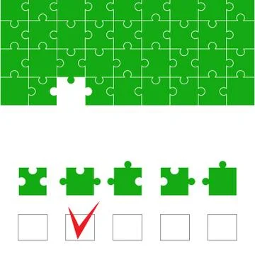 Find the right puzzle piece Stock Illustration