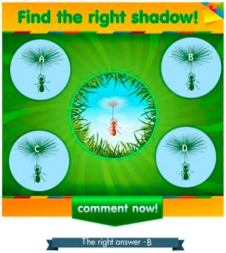 Find right shadow ant Stock Illustration