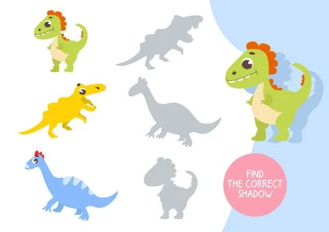 Find the right shadow. A collection of educational games for children. Illustrazione stock