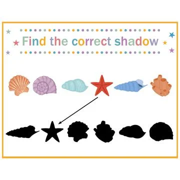 Find the right shadow, color vector illustration Illustrazione stock