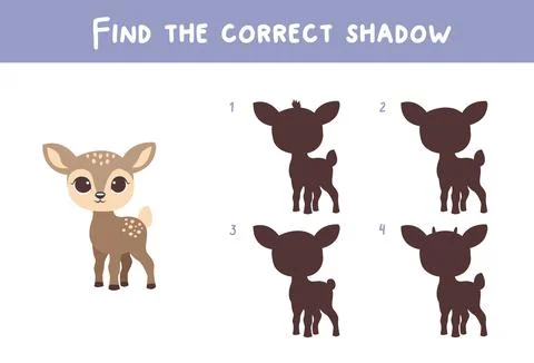 Find the right shadow. Educational game for children. Illustrazione stock