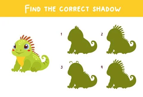 Find the right shadow. Educational game for children. Illustrazione stock