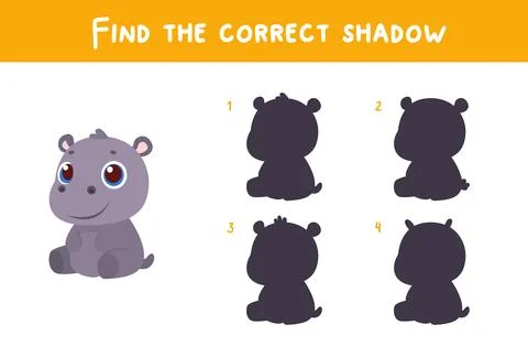 Find the right shadow. Educational game for children. Illustrazione stock