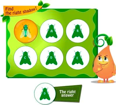 Find right shadow fly Stock Illustration