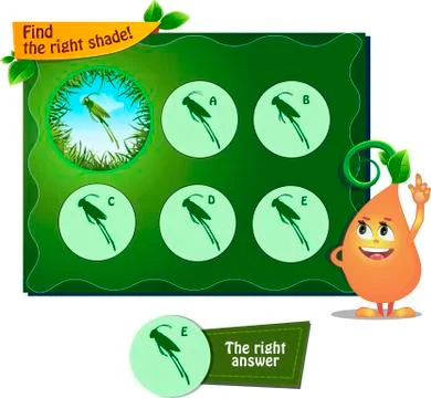 Find right shadow grasshopper  Stock Illustration
