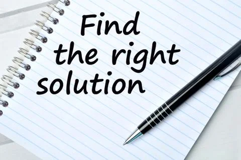Find the right solution words Stock Photos
