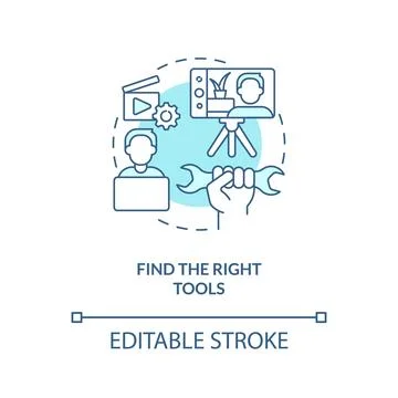 Find right tools turquoise concept icon 스톡 일러스트