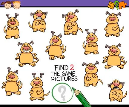 Find same picture game cartoon Illustrazione stock