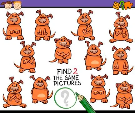 Find same picture game cartoon Illustrazione stock