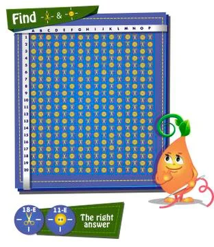 Find  scissors and  button Stock Illustration