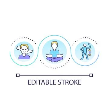 Find sense of well being loop concept icon Stock Illustration