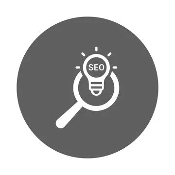 Find, seo, solution, search icon. Gray vector graphics. Stock-Illustration