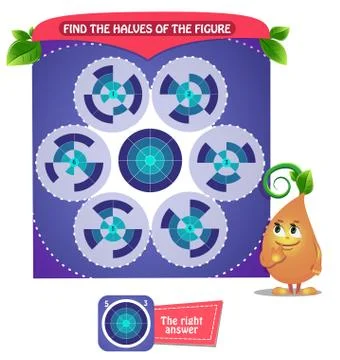 Find the  shape halves Stock Illustration