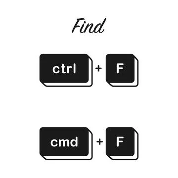 Find Shortcut Keys Vector Stock Illustration