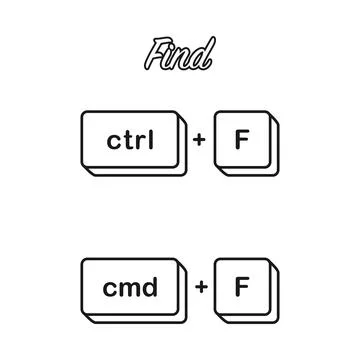 Find Shortcut Keys Vector Stock Illustration