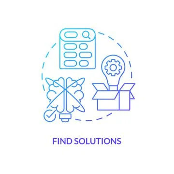 Find solution blue gradient concept icon Stock Illustration