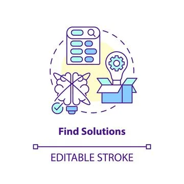 Find solution concept icon Stock Illustration