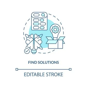 Find solution turquoise concept icon Stock Illustration