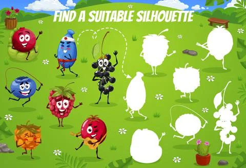 Find a suitable silhouette of berry characters Stock Illustration