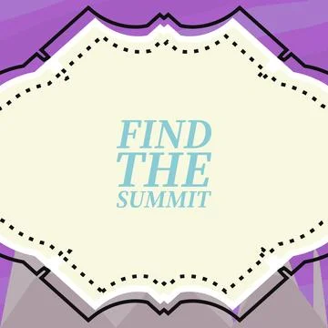 FIND THE SUMMIT text art with wedding candy blossom palette and collage contour Stock Illustration