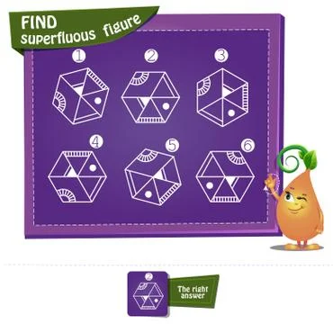 Find superfluous figure brainteaser Stock Illustration