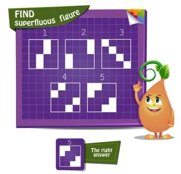 Find superfluous figures Illustrazione stock