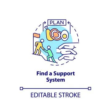 Find support system concept icon Illustrazione stock