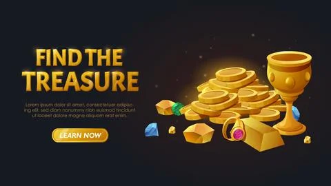 Find treasure vector poster Stock Illustration