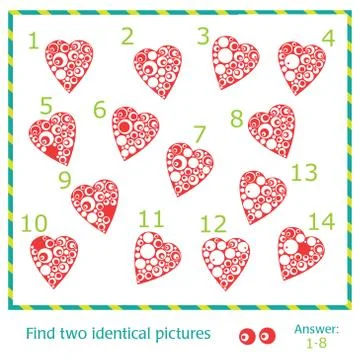 Find two identical pictures Stock Illustration