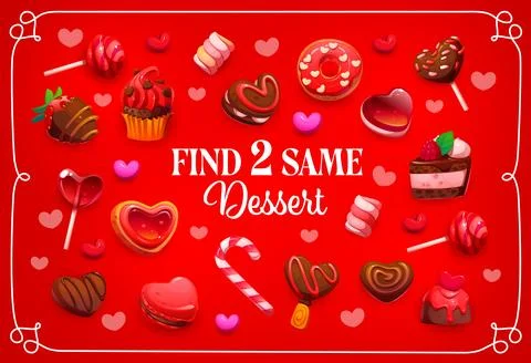 Find two same Valentines day sweets and candies Stockillustratie