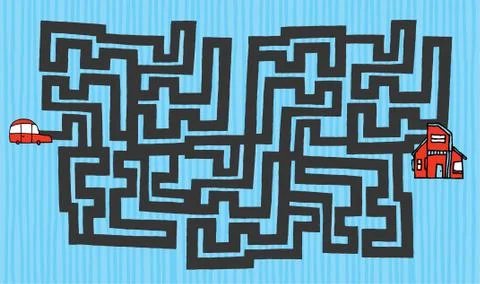 Find the way back home Stock Illustration