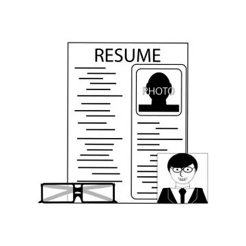 Find work business concept linear outline Stock Illustration