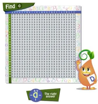 Find the wrong letter D Stock Illustration