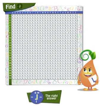 Find the wrong letter L Stock Illustration