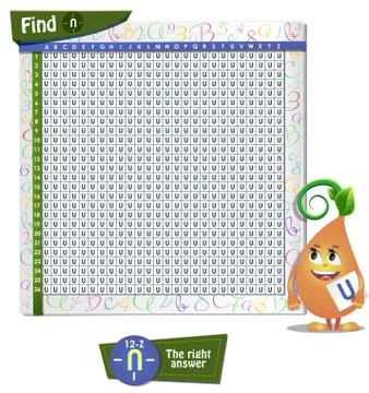 Find the wrong letter U Stock Illustration