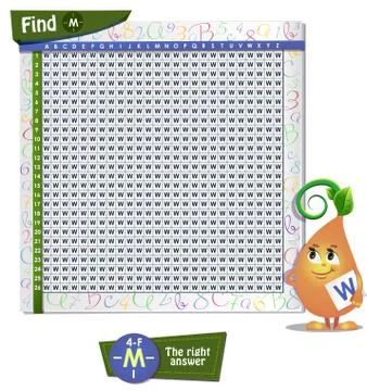 Find the wrong letter w Stock Illustration