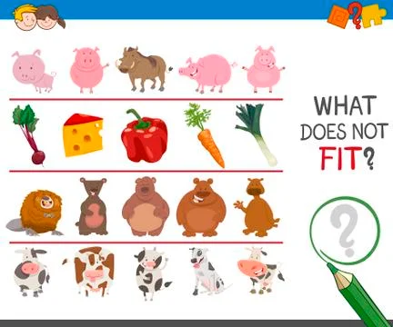 Find wrong picture in row Stock Illustration