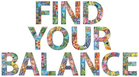 FIND YOUR BALANCE. Vector decorative zentangle object for decoration 스톡 일러스트