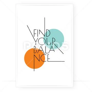 Find your balance, vector. Scandinavian minimalist art design Stock Illustration