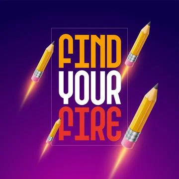 Find your fire typographic vector design. Stock Illustration